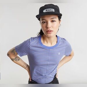 G-Star Raw Organic Cotton Front Seam Stripe Top | NWT | XS